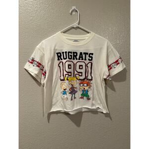 NWOT Nickelodeon Rugrats Cropped Athletic Tee Angelica Chucky Tommy 1991 M